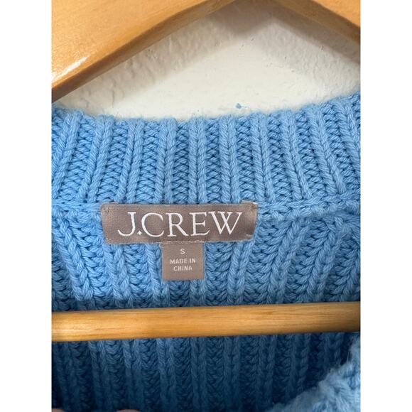 J. Crew Heritage cotton fisherman crewneck sweater Small Blue - Picture 4 of 6